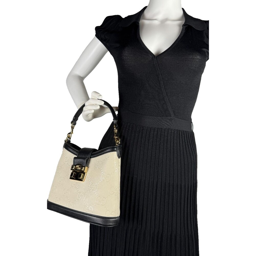 GUCCI GG Up Leather Panda color Shoulder Handbag almost brand new - Picture 2 of 16